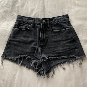 Black jean shorts